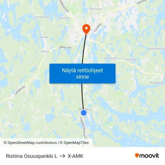 Ristiina Osuuspankki  L to X-AMK map