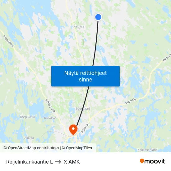 Reijelinkankaantie  L to X-AMK map