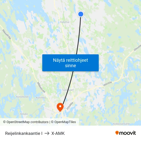 Reijelinkankaantie  I to X-AMK map