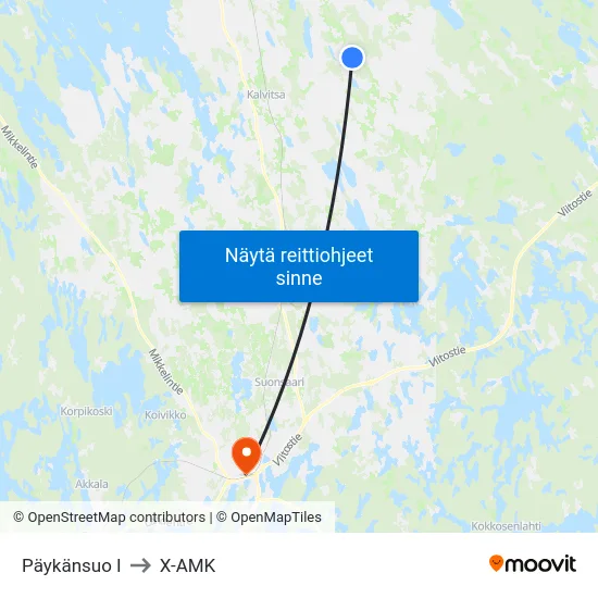 Päykänsuo  I to X-AMK map