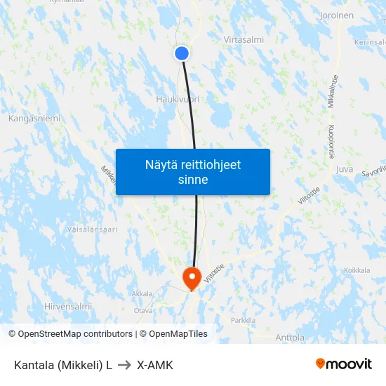 Kantala (Mikkeli)  L to X-AMK map