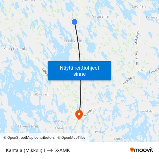 Kantala (Mikkeli)  I to X-AMK map