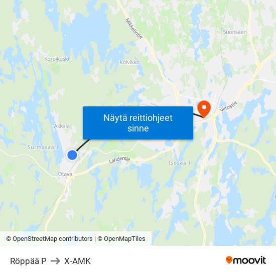 Röppää  P to X-AMK map
