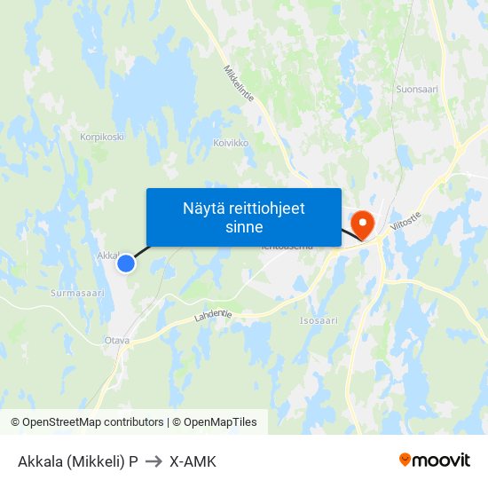 Akkala (Mikkeli)  P to X-AMK map