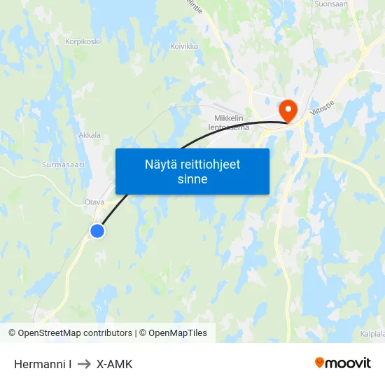 Hermanni  I to X-AMK map