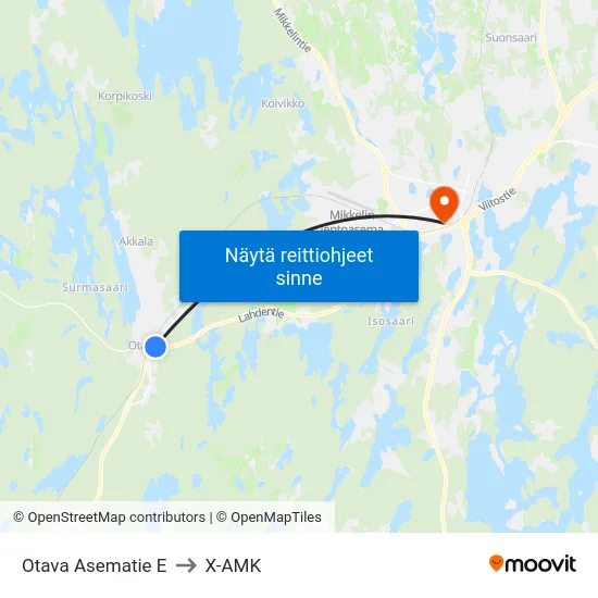 Otava Asematie  E to X-AMK map