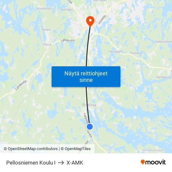 Pellosniemen Koulu  I to X-AMK map