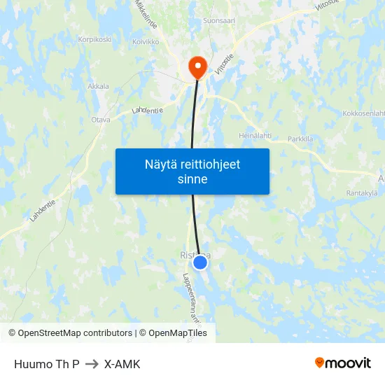 Huumo Th  P to X-AMK map