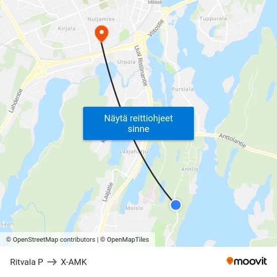 Ritvala  P to X-AMK map