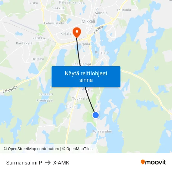 Surmansalmi  P to X-AMK map