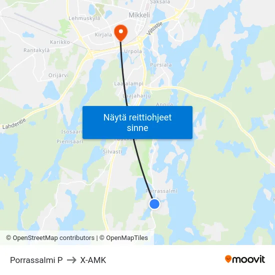 Porrassalmi  P to X-AMK map