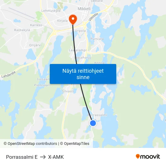Porrassalmi  E to X-AMK map