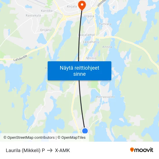 Laurila (Mikkeli)  P to X-AMK map