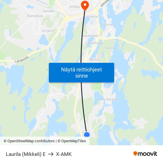 Laurila (Mikkeli)  E to X-AMK map