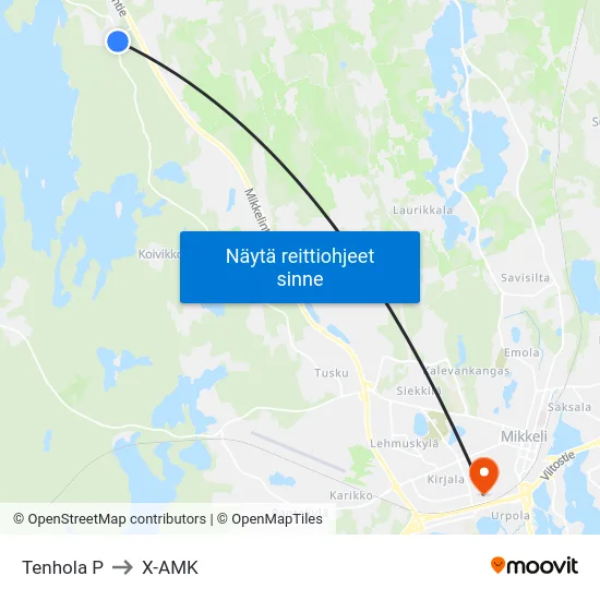 Tenhola  P to X-AMK map