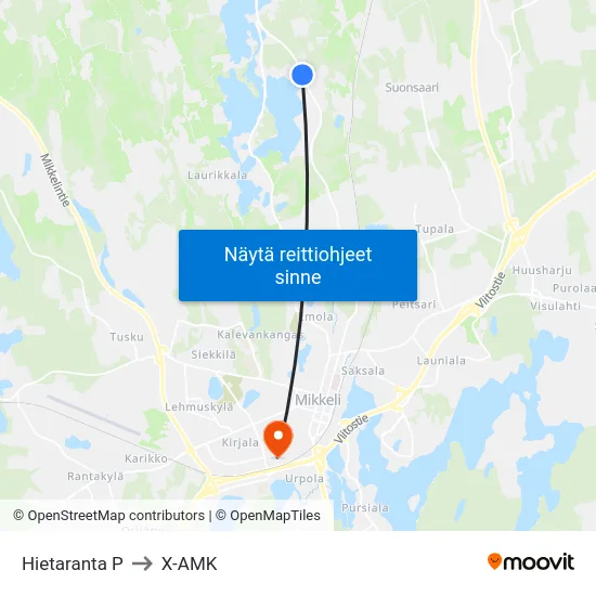 Hietaranta  P to X-AMK map