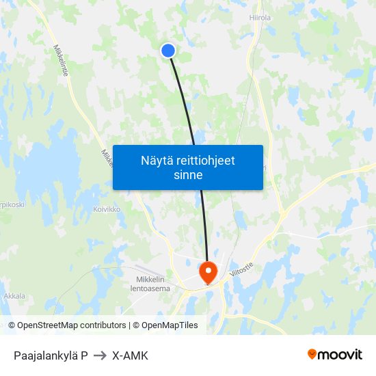 Paajalankylä  P to X-AMK map