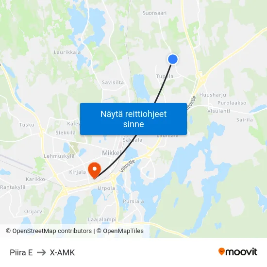 Piira  E to X-AMK map