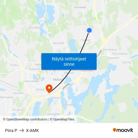 Piira  P to X-AMK map