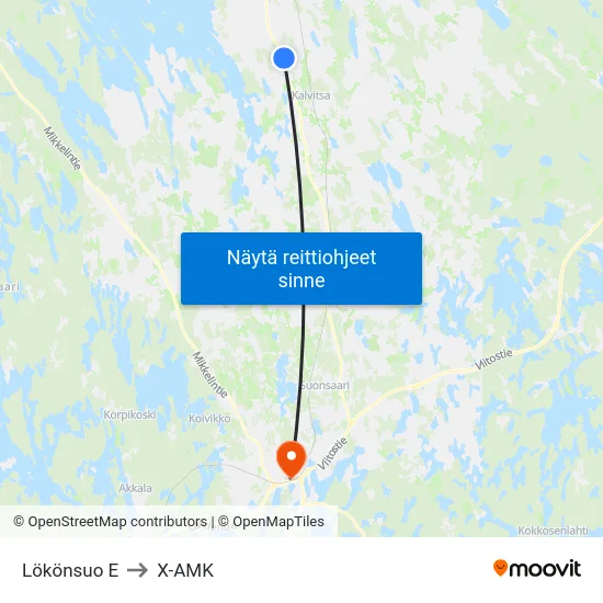 Lökönsuo  E to X-AMK map