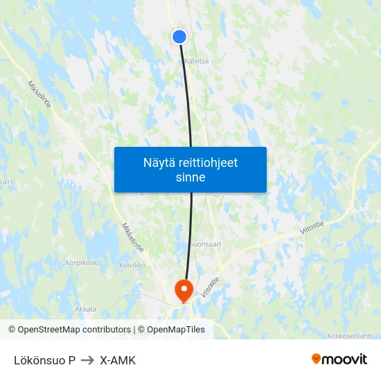 Lökönsuo  P to X-AMK map