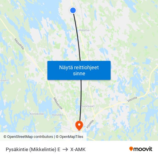 Pysäkintie (Mikkelintie)  E to X-AMK map