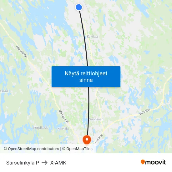 Sarselinkylä  P to X-AMK map