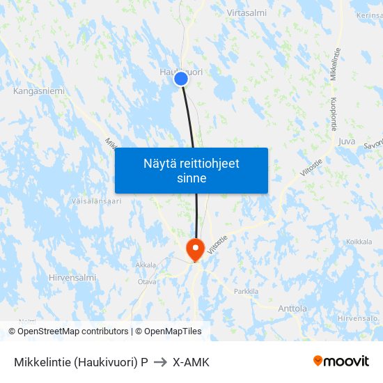 Mikkelintie (Haukivuori)  P to X-AMK map