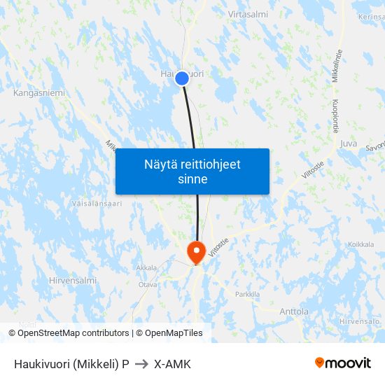 Haukivuori (Mikkeli)  P to X-AMK map