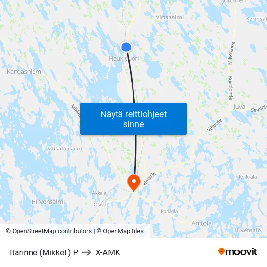 Itärinne (Mikkeli)  P to X-AMK map
