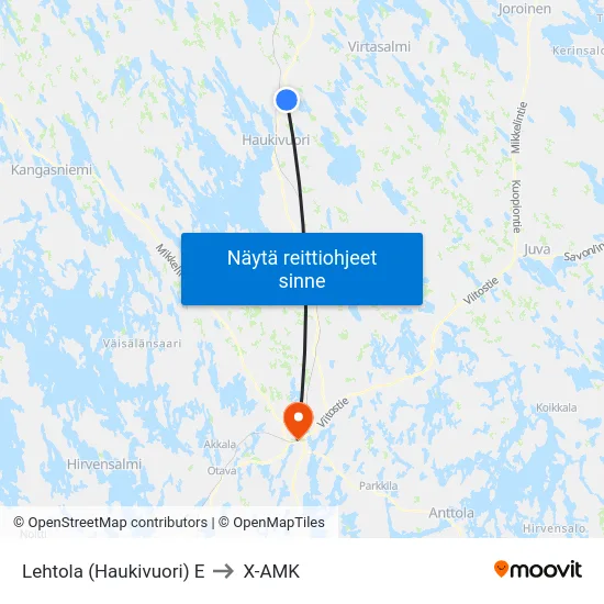 Lehtola (Haukivuori)  E to X-AMK map