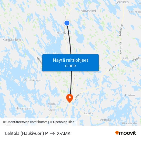 Lehtola (Haukivuori)  P to X-AMK map