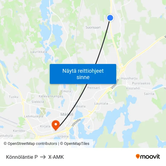 Könnöläntie  P to X-AMK map