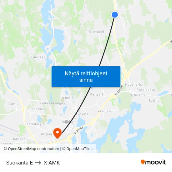 Suokanta  E to X-AMK map