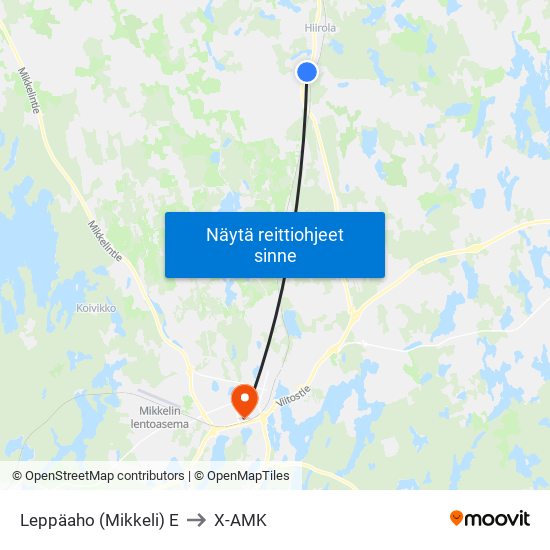 Leppäaho (Mikkeli)  E to X-AMK map