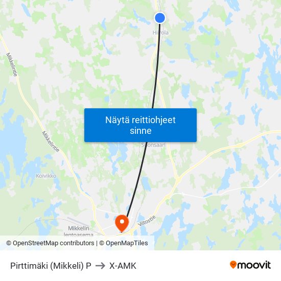 Pirttimäki (Mikkeli)  P to X-AMK map