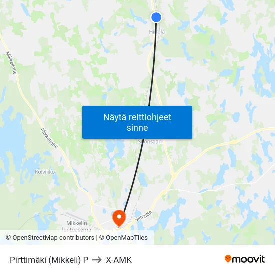 Pirttimäki (Mikkeli)  P to X-AMK map
