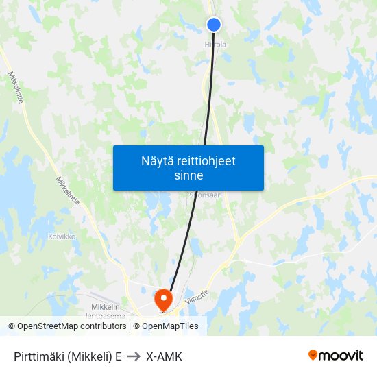 Pirttimäki (Mikkeli)  E to X-AMK map