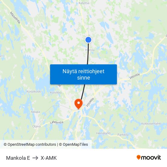 Mankola  E to X-AMK map
