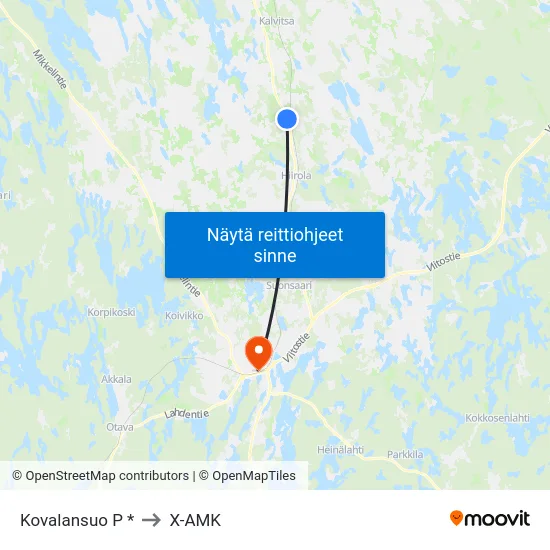 Kovalansuo  P * to X-AMK map