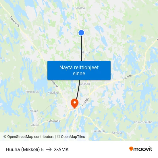 Huuha (Mikkeli)  E to X-AMK map