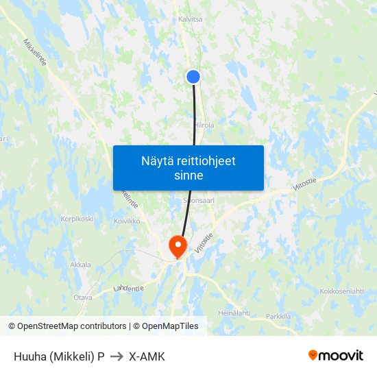 Huuha (Mikkeli)  P to X-AMK map