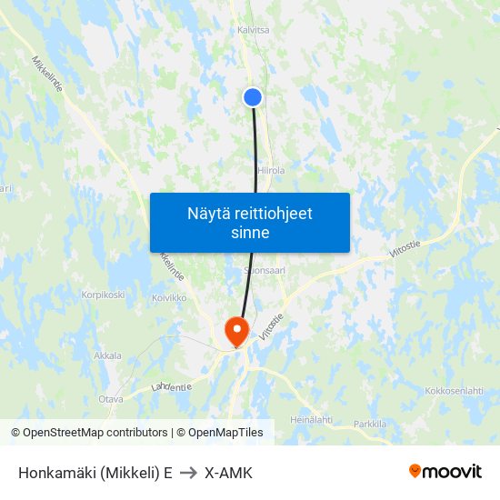 Honkamäki (Mikkeli)  E to X-AMK map