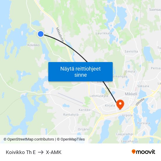 Koivikko Th  E to X-AMK map