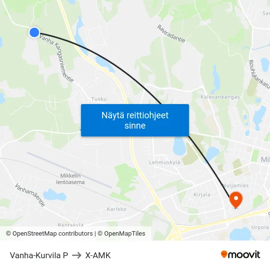 Vanha-Kurvila  P to X-AMK map