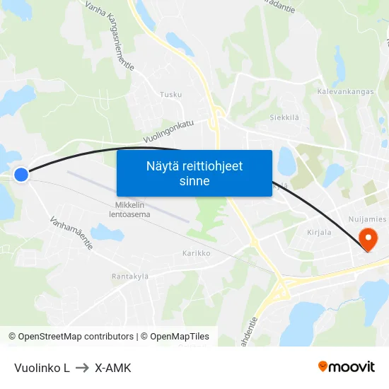 Vuolinko  L to X-AMK map