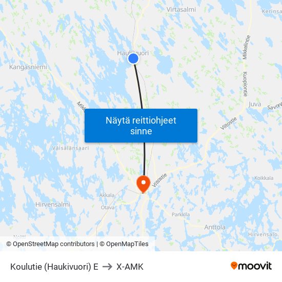 Koulutie (Haukivuori)  E to X-AMK map