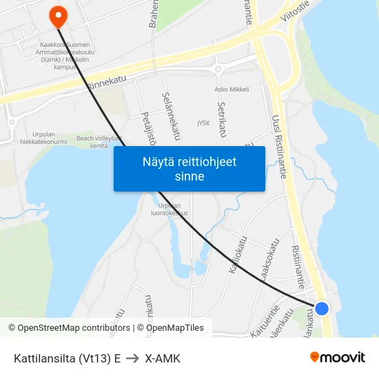 Kattilansilta (Vt13)  E to X-AMK map