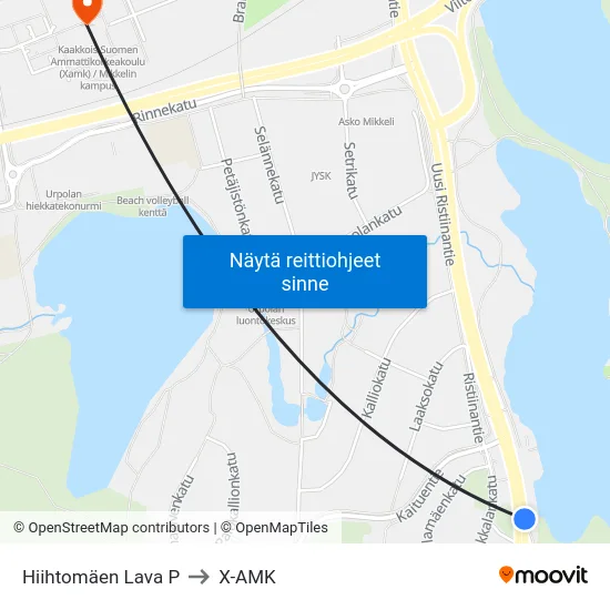 Hiihtomäen Lava  P to X-AMK map