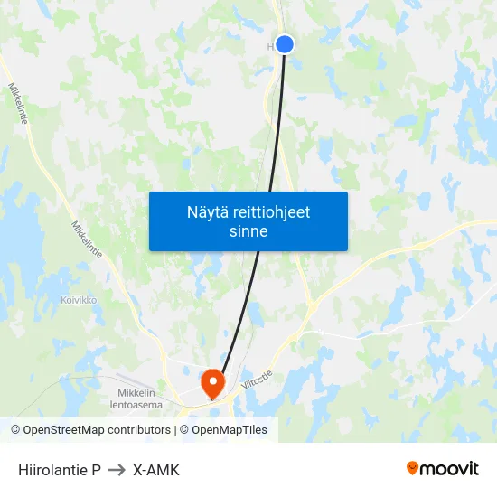 Hiirolantie  P to X-AMK map